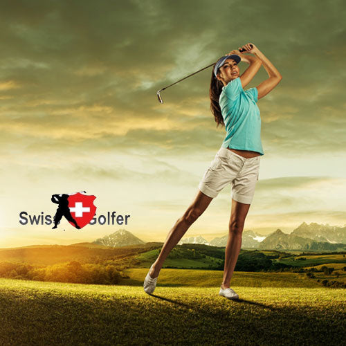 SWISS GOLFER Flag Alphabet, Quartzuhr mit Lederband