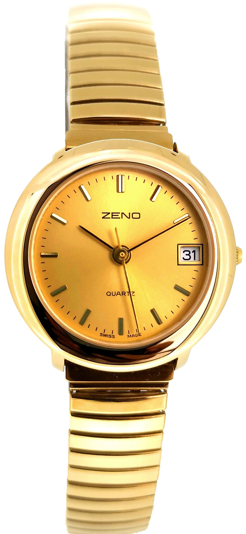 ZENO Stretch Senior Quartz Damenuhr, 25 small vergoldet