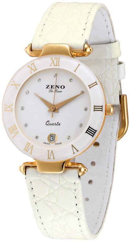 ZENO, CL Quartz Uhr, weiss 33mm