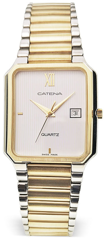 CATENA Lombard weiss Quartz, bicolor Armbanduhr