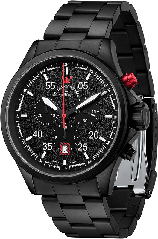 ZENO-WATCH BASEL, Speed Navigator Chronograph schwarz-rot