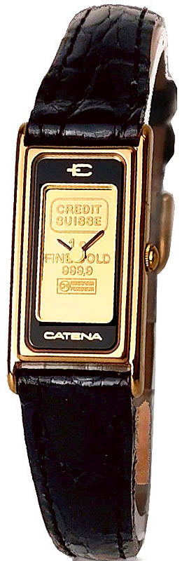 CATENA Lingot d'or, Quartzuhr mit 1g Goldbarren, klein