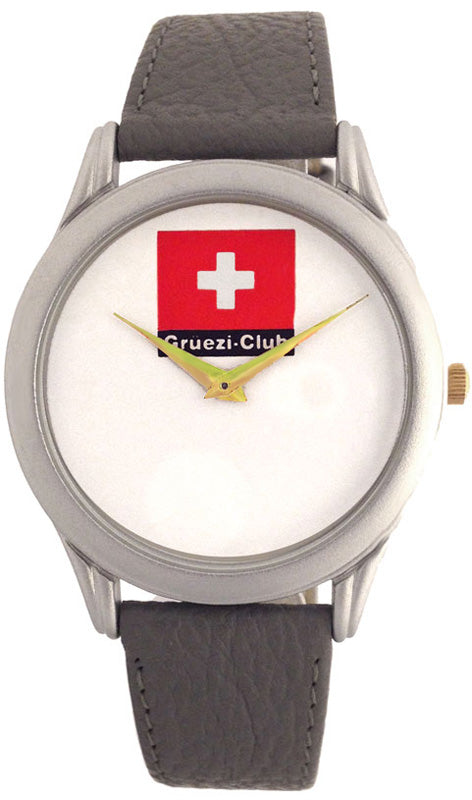 Grüezi Club, flache XL Quartzuhr mit Schweizer Fahne